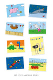 Complete set postkaarten 8 stuks